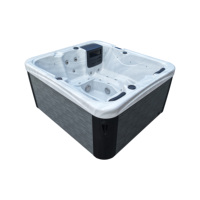 Spa extérieur moderne Balboa rectangulaire pour 4 personnes, écologique, autoportant, 1,9 x 1,7 m, bain à remous massant pour jardin JW-2230