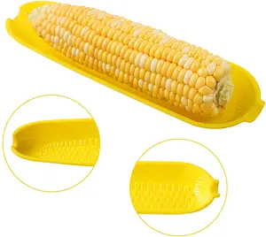 Brochettes de maïs durables à double broche en acier inoxydable, accessoires de barbecue, poignée en plastique, supports d'épi de maïs avec plats à maïs à vendre