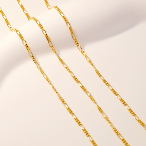 Nouvelle mode, collier en <span class=keywords><strong>or</strong></span> 18 carats, chaîne figaro de 1,5 mm, chaîne en <span class=keywords><strong>or</strong></span> laminé, chaînes en <span class=keywords><strong>or</strong></span> 18 carats pour la fabrication de bracelets et de colliers - Product Image 2