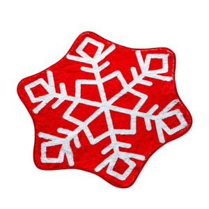 Tapis de bain flocon de neige de Noël antidérapant en microfibre avec support en caoutchouc, tapis décoratif de style nordique pour la maison, la cuisine et la salle de bain - Product Image 1