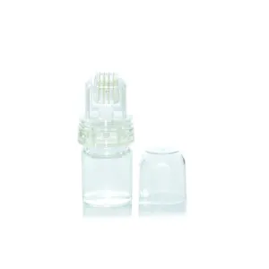 Ampolla de suero de vidrio de lujo de 5ml con aplicador de rodillo de microagujas doradas Aguja de hidra transparente vacía Envase cosmético de 20 pines