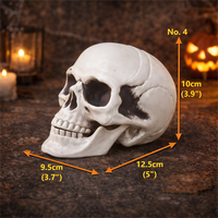 Tête de squelette d'Halloween en PE, taille réelle, pour décoration d'horreur d'Halloween, idéale pour maison hantée et fête