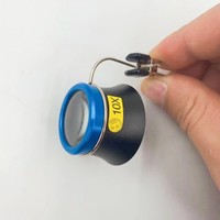 High Quality Metal 10X with Clip Magnifying Glass Can Be Used to Clip Glasses and Use Watch Repair Tools