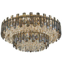 Plafonnier rond moderne en cristal fumé, lustre LED de luxe pour villa, salon, hall, décoration intérieure