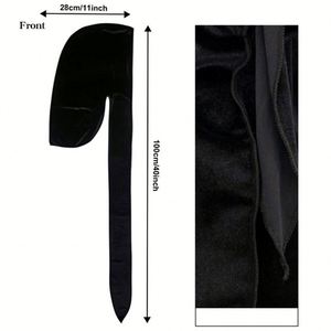 Durag de luxe unisexe pour 360 Waves, en velours doux, extensible, avec longue queue et larges sangles, couvre-chef - Product Image 4
