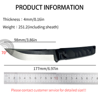 Couteau de survie et de chasse japonais Tanto en acier inoxydable, lame pleine longueur, manche G10 portable, OEM avec étui K