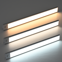 Lampu LED di Bawah Kabinet Sensor Gerak Isi Ulang Magnetik Nirkabel USB Lampu Malam untuk Lemari Dapur Lemari Pakaian