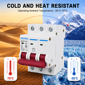 Interruttore Magnetotermico EPEPRO 3P AC MCB 63A 230V per Guida DIN da 35MM, Interruttore di Disconnessione C63 4.5KA/6KA per Quadri di Distribuzione in Rame, Solare Fotovoltaico - Product Image 6
