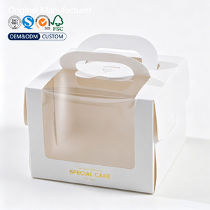 <span class=keywords><strong>Caja</strong></span> <span class=keywords><strong>de</strong></span> Embalaje Portátil <span class=keywords><strong>de</strong></span> Papel Ecológico con Asa para Pasteles y Galletas, <span class=keywords><strong>de</strong></span> Grado Alimenticio, con Logotipo Personalizado, Venta al por Mayor - Product Image 2