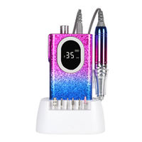 Perceuse à ongles électrique Pro 25W avec support de charge et poignée Moteur professionnel sans balais Conception ronde en plastique