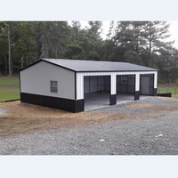 Garage économique moderne à ossature métallique avec panneaux isolants, auvents de stationnement pour voitures, abri préfabriqué en acier léger, mini-entrepôt