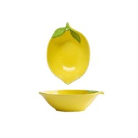 Assiettes et bols en céramique Yixing sous glaçure colorée, vaisselle domestique, bols à riz, bols irréguliers en forme de citron pour le camping et les collations