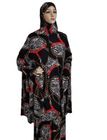 Nouvelle robe abaya musulmane 2 pièces grande taille pour adultes, respirante, séchage rapide, couleur et taille personnalisées, manches longues, tissu imprimé