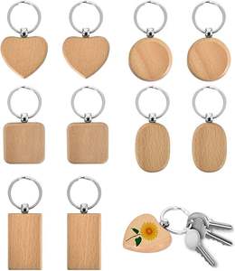 Kits de Manualidades para Niños en Oferta en la UE, Llaveros de Madera con Anillas Separadas para Grabar y Pintar, para Fomentar las Habilidades de Aprendizaje - Product Image 1