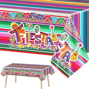 Fiesta Carnival <b>Tablecloth</b> 137x274cm Disposable Plastic <b>Party</b> Decor For Mexican Theme Celebration - Product Image 3