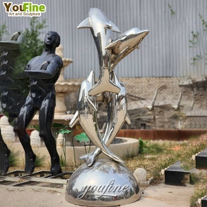 Jardín Decoración al aire libre Estatua <span class=keywords><strong>de</strong></span> delfín <span class=keywords><strong>de</strong></span> <span class=keywords><strong>acero</strong></span> inoxidable <span class=keywords><strong>de</strong></span> alta calidad Tamaño real - Product Image 6