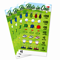 Tarjetas de Juego Personalizadas con Temática de Golf y Cinco Ventanas, Diseños Múltiples, Impresión CMYK en Cartón de Doble Cara, con Sistema de Tirador