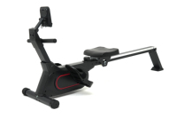 Rameur magnétique à rail coulissant en aluminium, 8 niveaux de résistance réglables, rameur domestique noir 350 lb