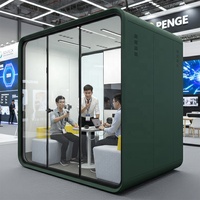 Cabine de travail intérieure moderne de haute qualité en alliage d'aluminium, cabine insonorisée privée, espace de réunion préfabriqué pour centre commercial, bureau à domicile