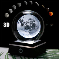 Luxe 60mm 3D Lune En Forme De Coeur K9 Boule De Cristal À La Mode Système Solaire Décor À La Maison avec Verre De Cristal pour Cadeau