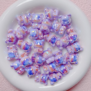 10 개 15x20mm 혼합 색상 곰 모양 구슬 귀여운 거미 곰 비즈 보석 및 열쇠 고리 공예품을위한 파스텔 아크릴 곰 매력 - Product Image 4