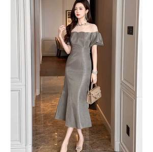 <span class=keywords><strong>Boutique</strong></span> 2025 <span class=keywords><strong>donna</strong></span> 2025 estate Vintage vita impero vestito nuovo Sexy in rete con giuntura manica a bolle abito traspirante - Product Image 1