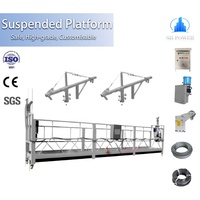 Plataforma de Trabajo Suspendida Galvanizada ZLP800, Andamio de Gondola para Limpieza de Edificios, 7.5m