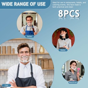 Masque transparent avec élastique réglable pour les oreilles, visible et hygiénique, pour l'industrie alimentaire et les cantines - Product Image 6
