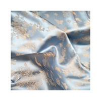 Tissu Jacquard Brocart 100% Polyester de Luxe à Broderie Florale, Tissu Tricoté Satiné Écologique pour Rideaux et Vêtements