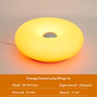 Lampe murale rechargeable tendance vintage en forme de donut, à commande tactile, orange, basse tension, lampe de chevet rechargeable