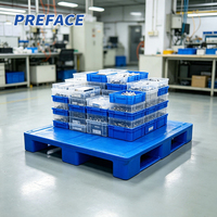 Palette empilable robuste en PEHD de qualité alimentaire, antidérapante, à quatre entrées, 1200x1000mm, pour entrepôts pharmaceutiques et cosmétiques