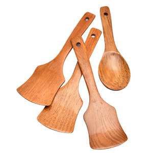Ensemble de spatules en bois de style chinois, 3 pièces, pour la cuisson à la wok, ustensile de cuisine, lavage à la main uniquement, compatible four - Product Image 5
