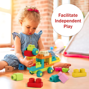 Bán Buôn Mô Hình Xây Dựng Xây Dựng Khối Đồ Chơi Vừa Mềm Cao Su Xếp Chồng Montessori Xây Dựng Khối Đầu Giáo Dục - Product Image 6