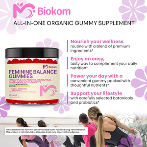 Gomitas Probióticas OEM Feminine Balance para Mujeres - Salud Vaginal y Equilibrio del pH Femenino, Suplemento Natural en Gomitas con Arándano - Product Image 4