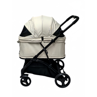Poussette de voyage pliable à 4 roues en aluminium PC27, confortable, légère, avec panier de rangement pour chiens et chats