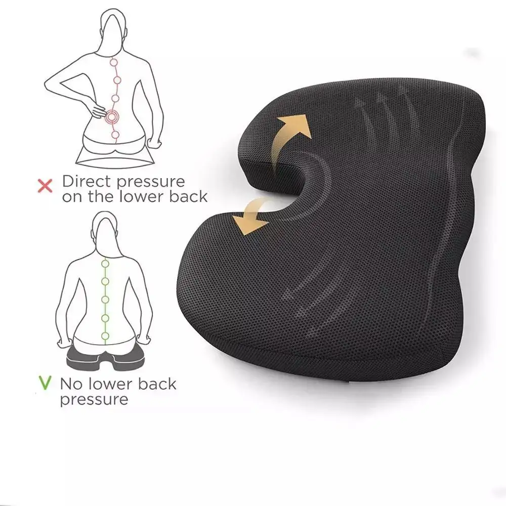 Migliora la Postura Coccige Dolore Resto Cuscino del Sedile Sciatica Dolore Rilievo di Gomma Piuma di Memoria Cuscino del Sedile