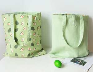 B053 Bolso de mano de lona reciclado ecológico Bolso de mano de doble cara Casual Lindo estampado <span class=keywords><strong>Shopper</strong></span> Logotipo personalizado para ir de <span class=keywords><strong>compras</strong></span> - Product Image 3