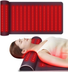 Phenitech LED Beads Red Light Leather Red Light Massage Mat para perder peso con soporte para el cuello - Product Image 1