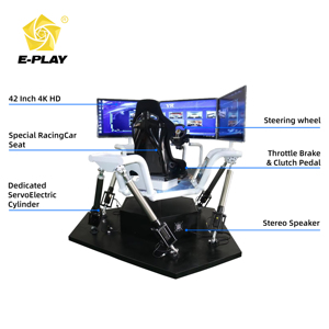 Simulatore di Guida Eplay con <span class=keywords><strong>3</strong></span> Schermi <span class=keywords><strong>5D</strong></span> per Giochi di Corse Automobilistiche Indoor, Cockpit con Movimento Completo - Product Image 3