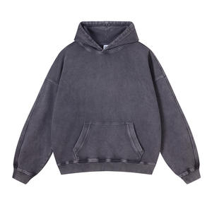 HD017 <span class=keywords><strong>Vintage</strong></span> <span class=keywords><strong>Streetwear</strong></span> Hombres <span class=keywords><strong>Ropa</strong></span> 420 Gsm Heavyweight Washed Unisex Hoodies - Product Image 2