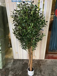 Albero di Ulivo Artificiale Verde da 150cm con Tronco in Legno Naturale per Decorazione Casa, Ufficio e Hotel - Product Image 6