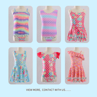 TM032 Unitard para Niños y Adolescentes, Ropa de Baile de Gimnasia con Estampado Colorido de Spandex para Niños y Niñas, Hecho de Nailon para Niños
