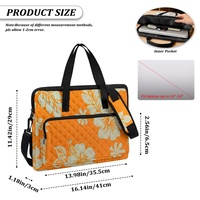 Sac d'ordinateur matelassé universel brodé Hawaiiifashion de 14 à 16 pouces pour les trajets professionnels, moderne, disponible sur demande