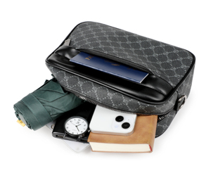 Petit sac bandoulière de luxe en cuir PU imperméable et durable à carreaux pour homme, idéal pour les trajets quotidiens et les voyages - Product Image 5