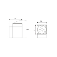Appliques murales LED extérieures étanches IP65, carrées, en aluminium, éclairage haut et bas, pour jardin