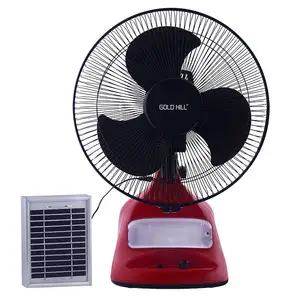 AC DC 12 INCH Air Cooler adjustable Speeds 6V Electric Desk Fans Charging Solar With LED Light Rechargeable Table Fan