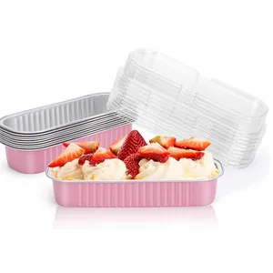 Cupcake Nướng Bánh Cốc Container Dùng Một Lần Nướng Chảo Nhôm Lá Nướng Đồ Cho Bánh Cup Với Nắp Đậy