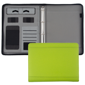 A4 Tùy Chỉnh Vải Olive Màu Xanh Lá Cây Zip Tài Liệu Thư Mục Padfolio Danh Mục Đầu Tư Đối Với Khuyến Mãi - Product Image 1