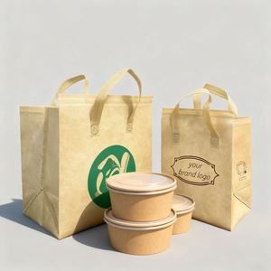 ถุงช้อปปิ้งแบบไม่ทอ รีไซเคิลได้ สำหรับใส่อาหาร กาแฟ ชานมไข่มุก สมูทตี้ เครื่องดื่ม ไอศกรีมแซนวิช และบรรจุภัณฑ์อื่นๆ - Product Image 1