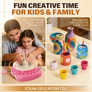 Kit Completo <span class=keywords><strong>de</strong></span> Cerámica AiJH, Suministros <span class=keywords><strong>de</strong></span> Arte y Manualidades para Niñas y Niños, Torno <span class=keywords><strong>de</strong></span> Cerámica, Juguetes Creativos <span class=keywords><strong>de</strong></span> Pasta para Modelar - Product Image 3